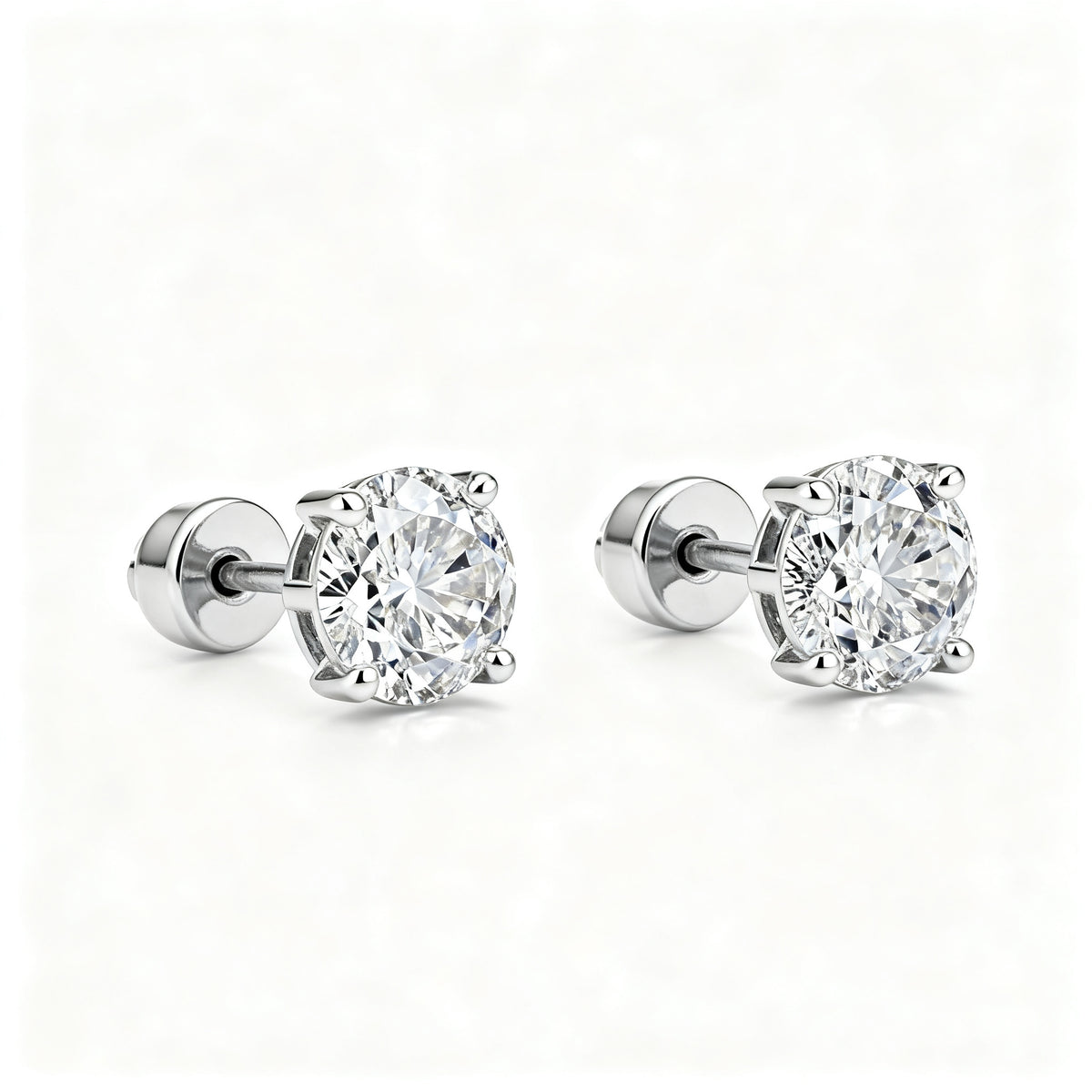 Lab-Grown Diamond Luxe Back Earrings - WG Front