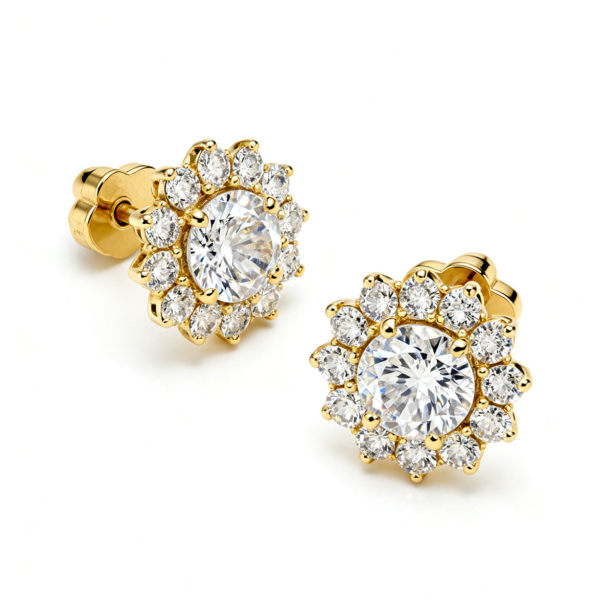 Lab-Grown Diamond Luxe Back Earrings - YG Overhead