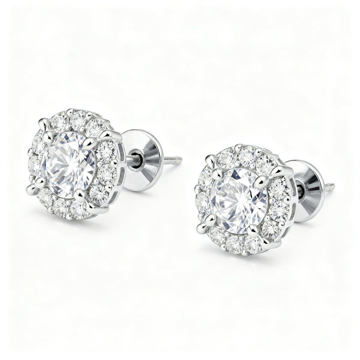 Lab-Grown Diamond Luxe Back Earrings - WG 45deg