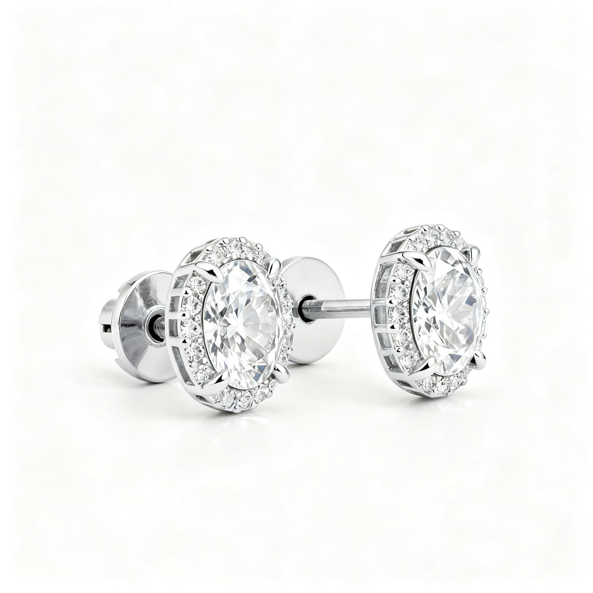 Lab-Grown Diamond Luxe Back Earrings - WG Side