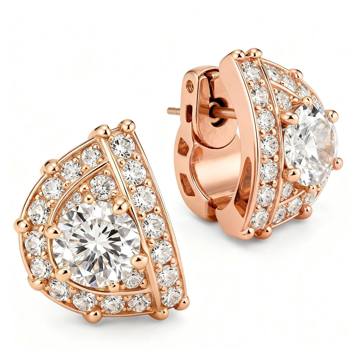Lab-Grown Diamond Luxe Back Earrings - RG 45deg