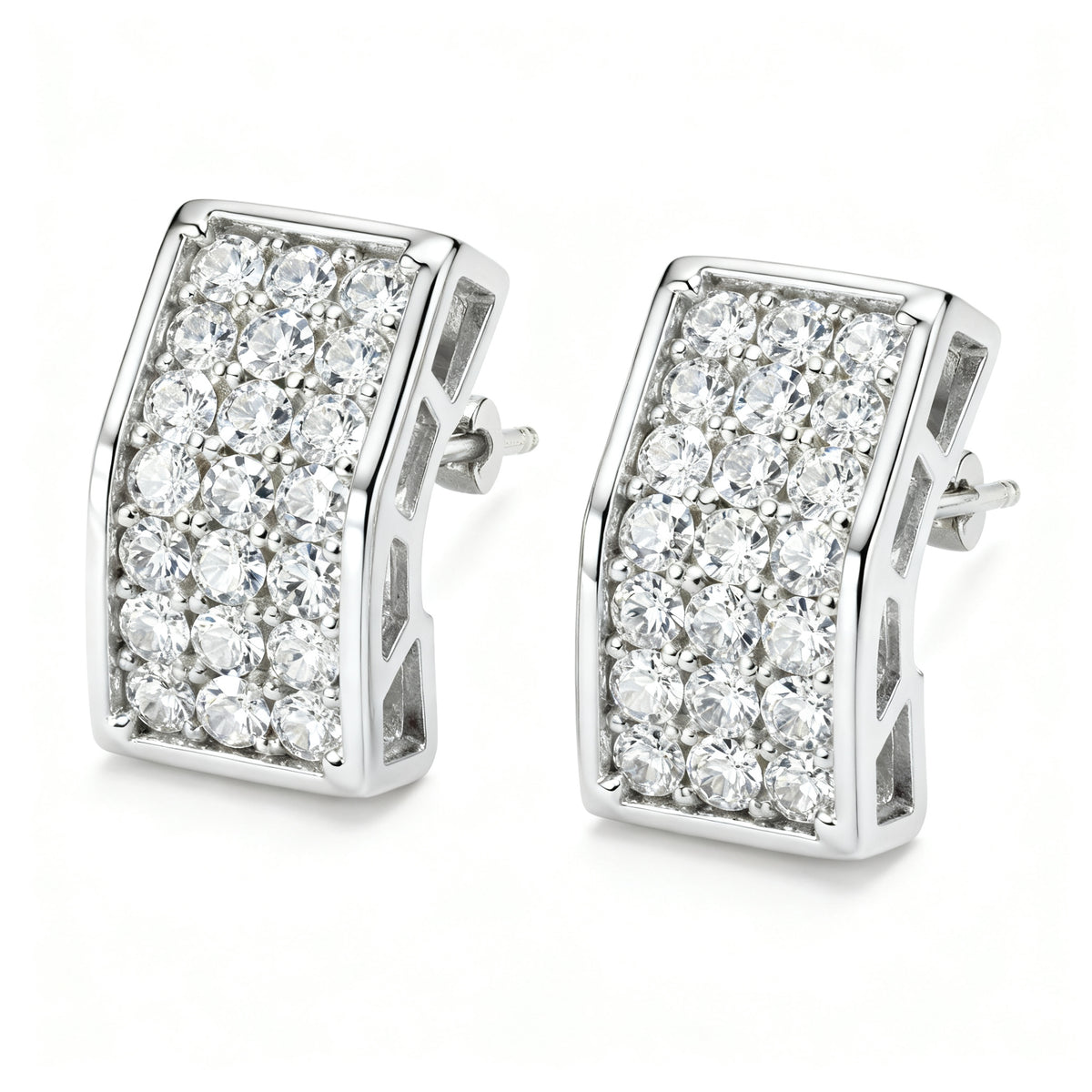 Lab-Grown Diamond Luxe Back Earrings - WG Side