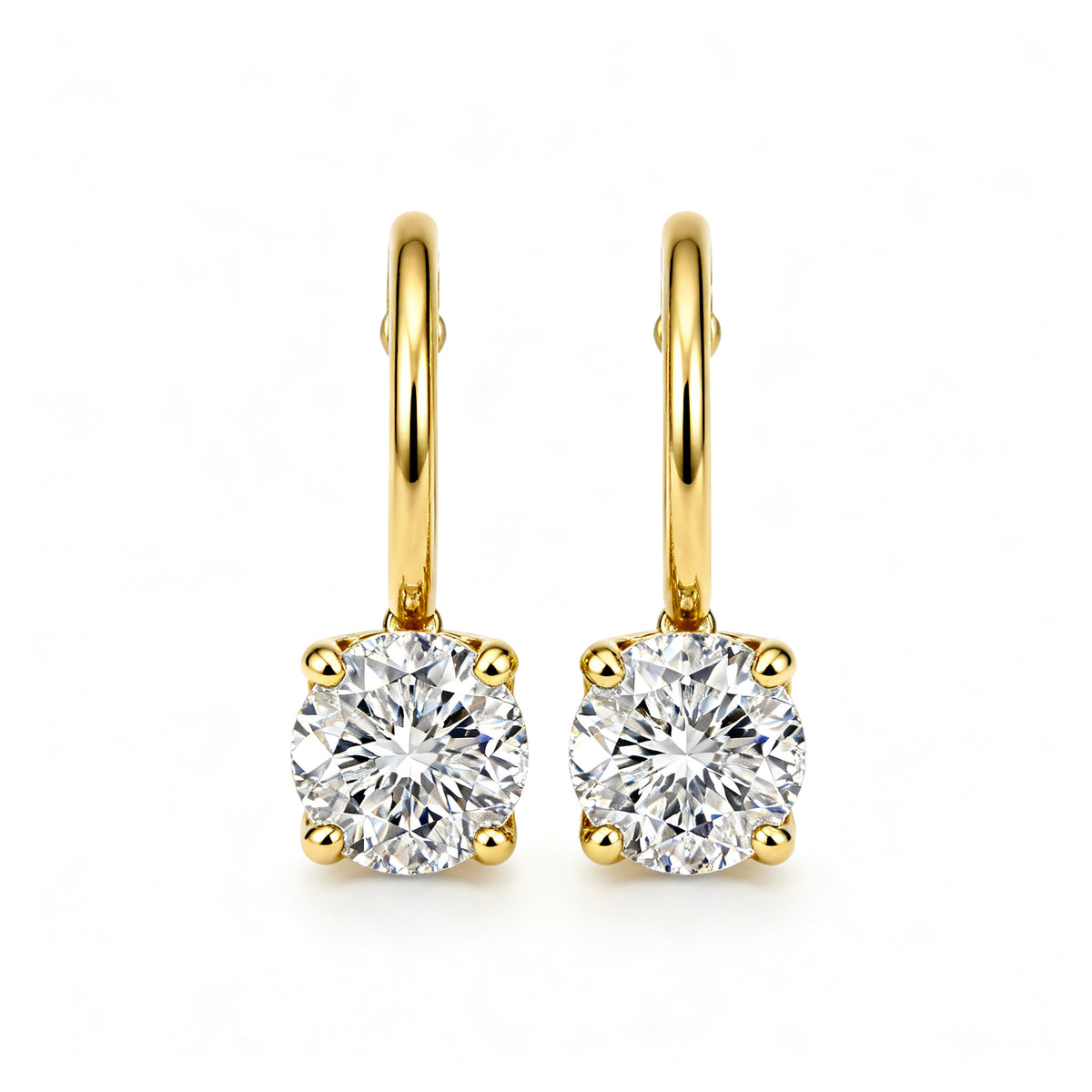 Lab-Grown Diamond Luxe Back Earrings - YG Front