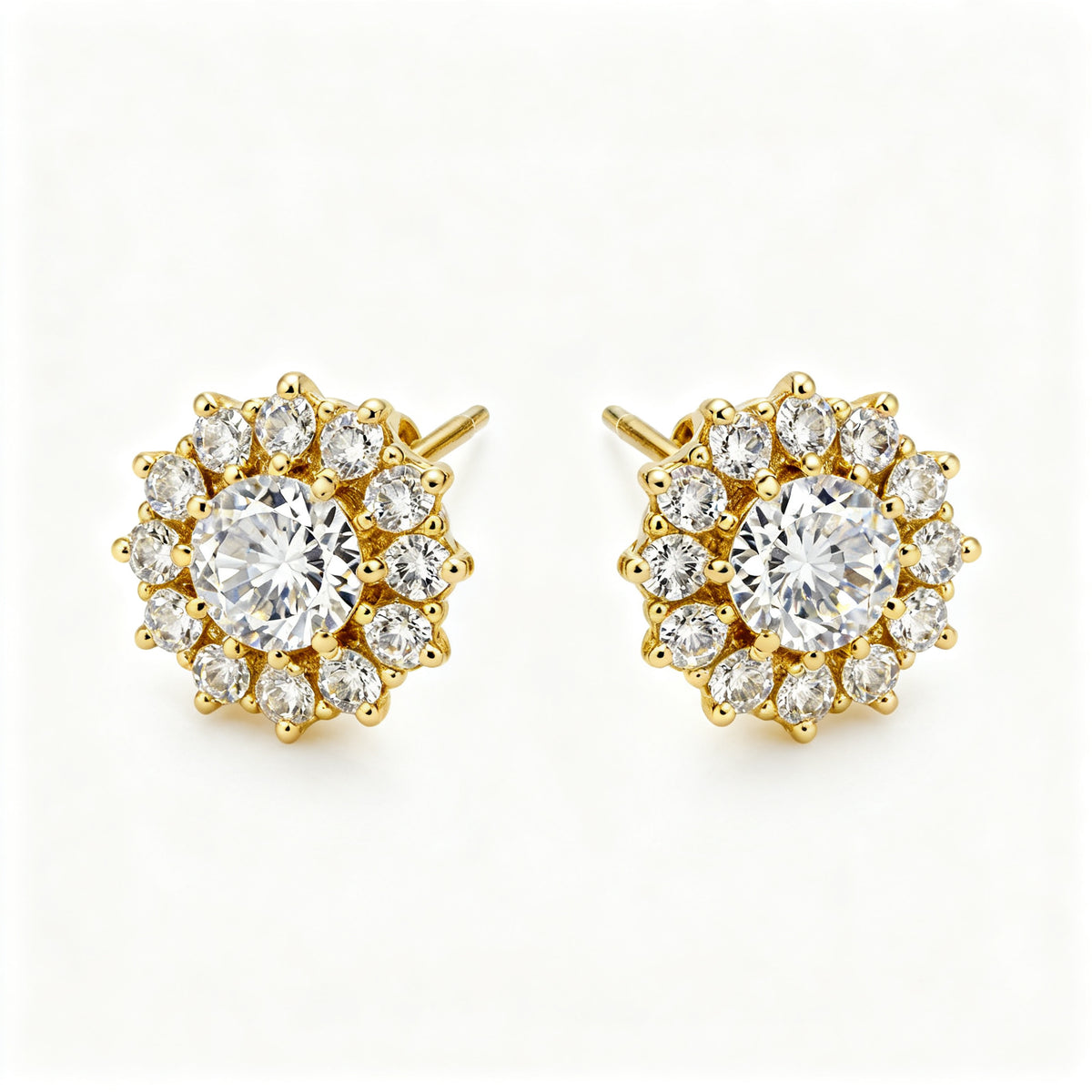 Lab-Grown Diamond Luxe Back Earrings - YG Overhead