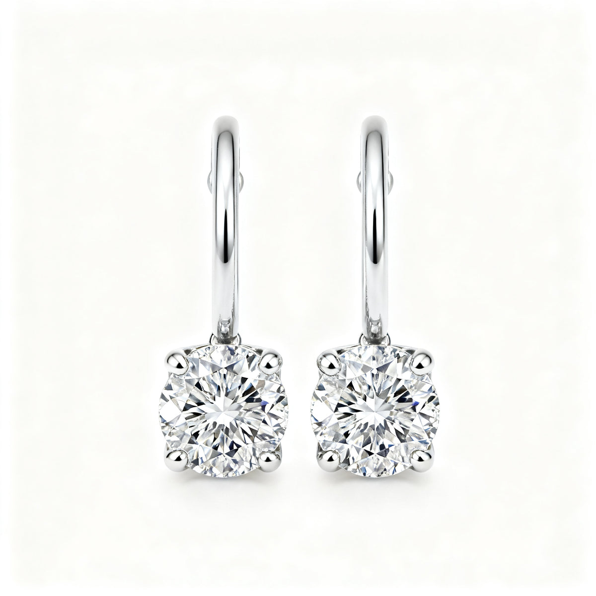 Lab-Grown Diamond Luxe Back Earrings - WG Front