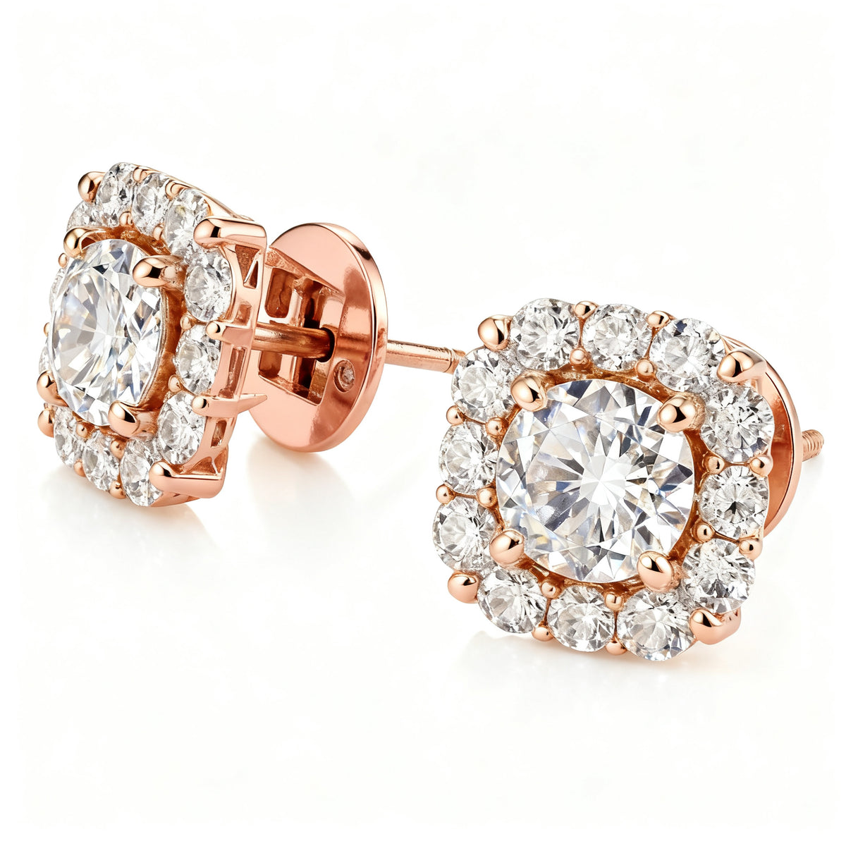 Lab-Grown Diamond Luxe Back Earrings - RG 45deg