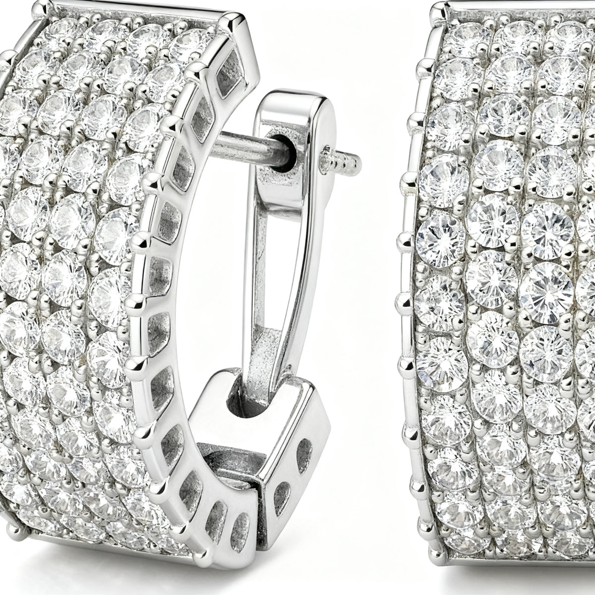 Lab-Grown Diamond Luxe Back Earrings - WG Side