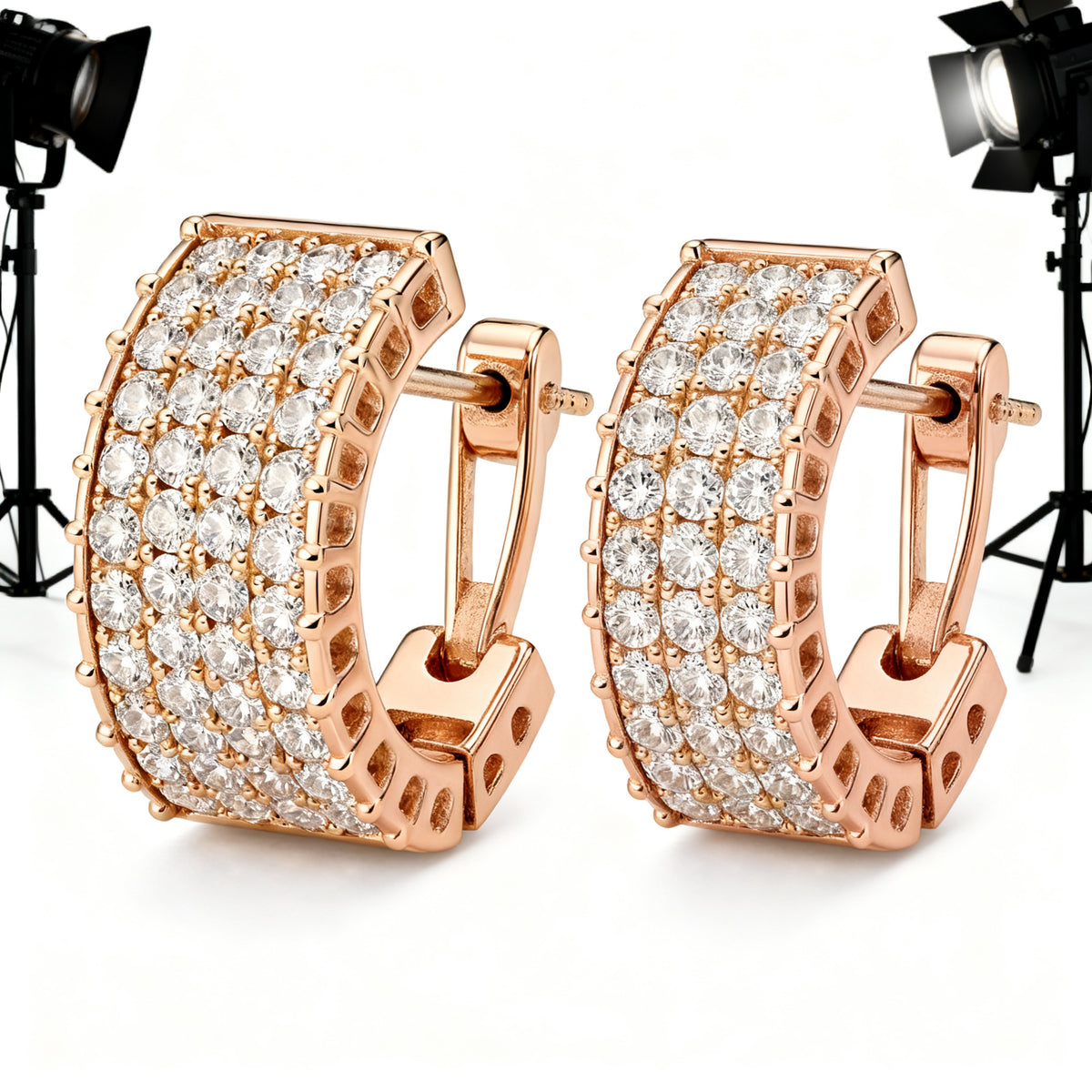 Lab-Grown Diamond Luxe Back Earrings - RG Side