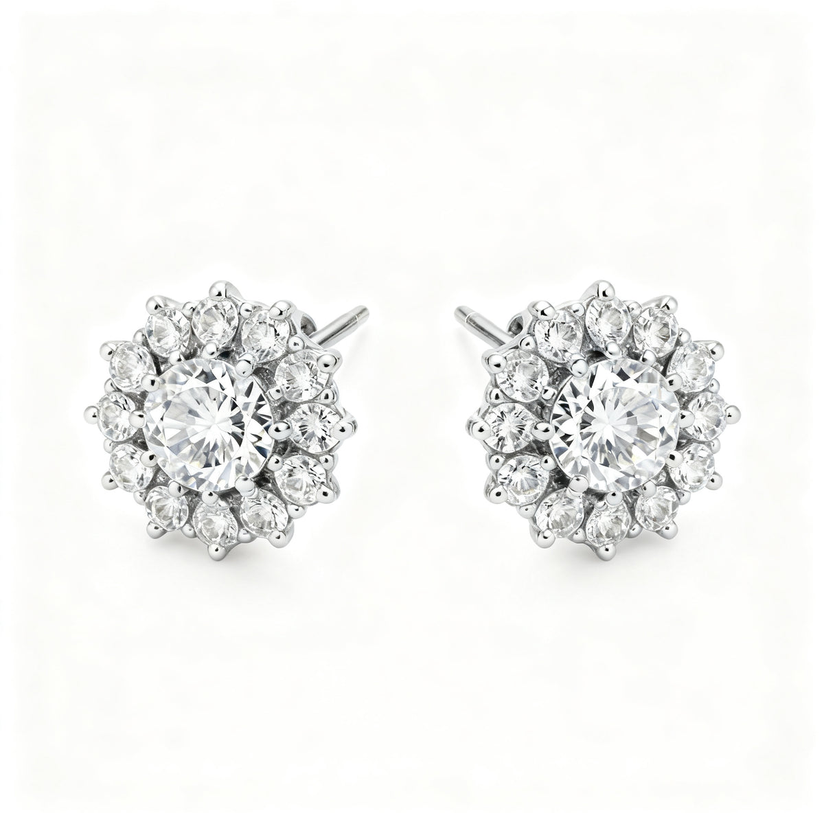 Lab-Grown Diamond Luxe Back Earrings - WG Overhead