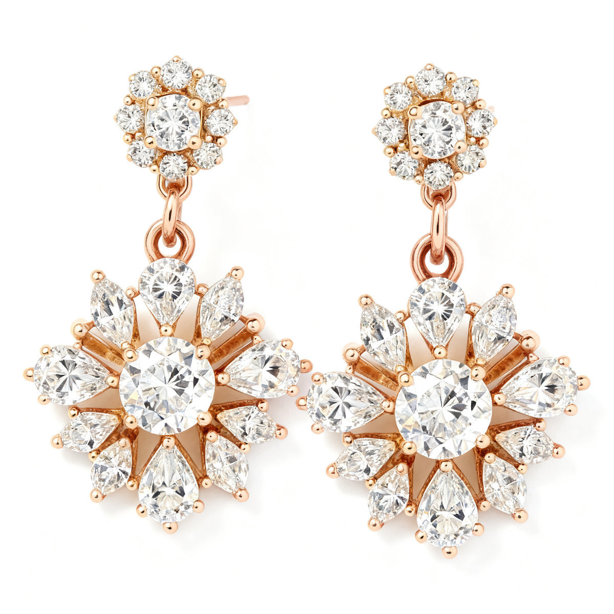 Multi-Shape Lab-Grown Diamond Luxe Back Earrings - RG Overhead