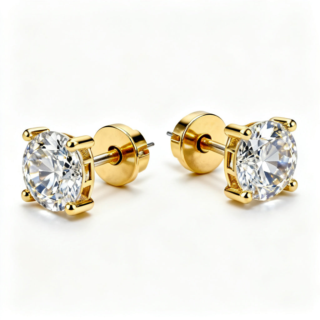 Pear Lab-Grown Diamond Luxe Back Earrings - YG 45deg