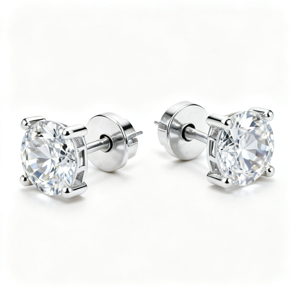 Pear Lab-Grown Diamond Luxe Back Earrings - WG 45deg