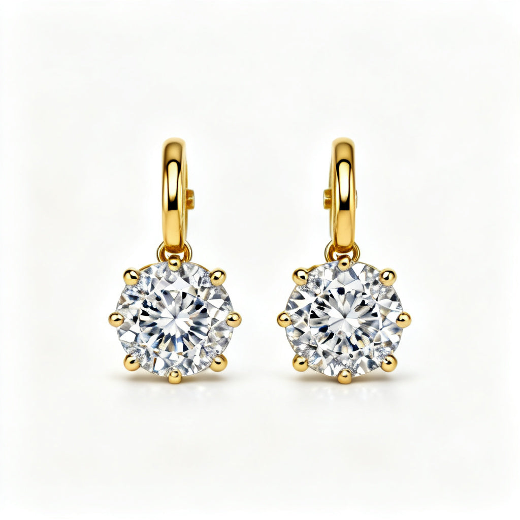Lab-Grown Diamond Luxe Back Earrings - YG Front