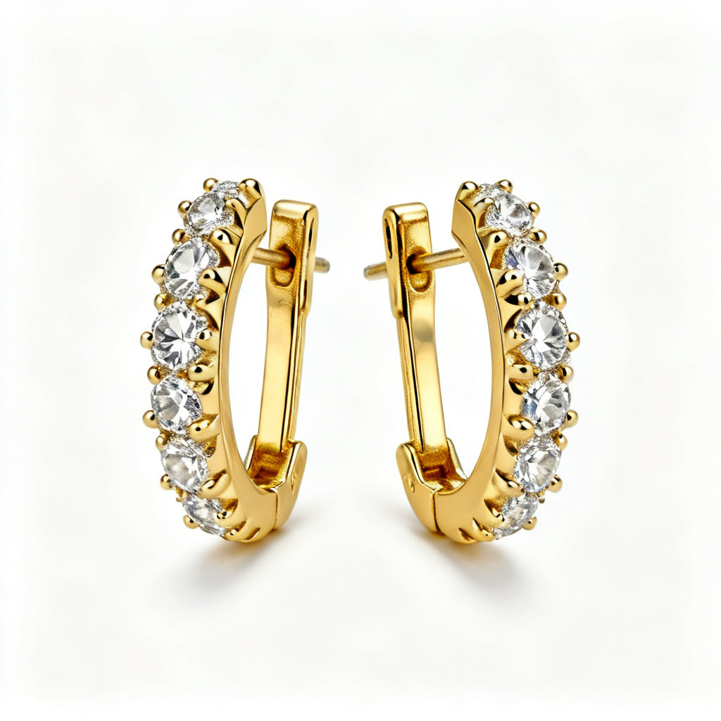 Lab-Grown Diamond Luxe Back Earrings - YG Side