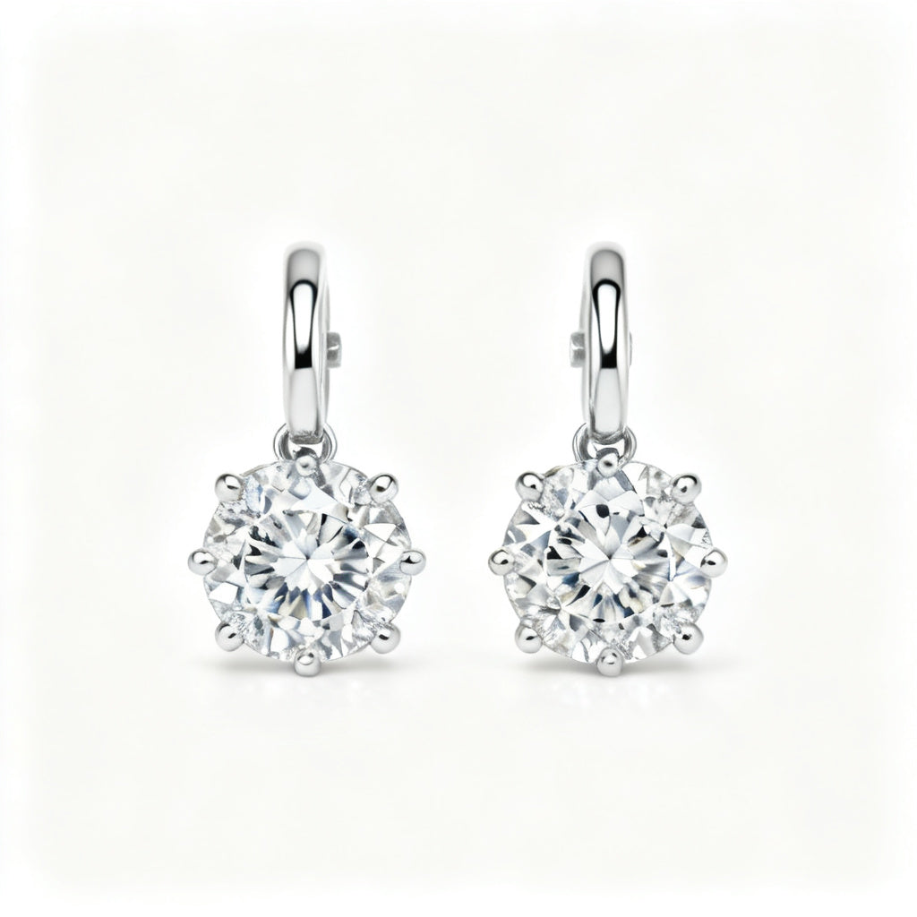 Lab-Grown Diamond Luxe Back Earrings - WG Front