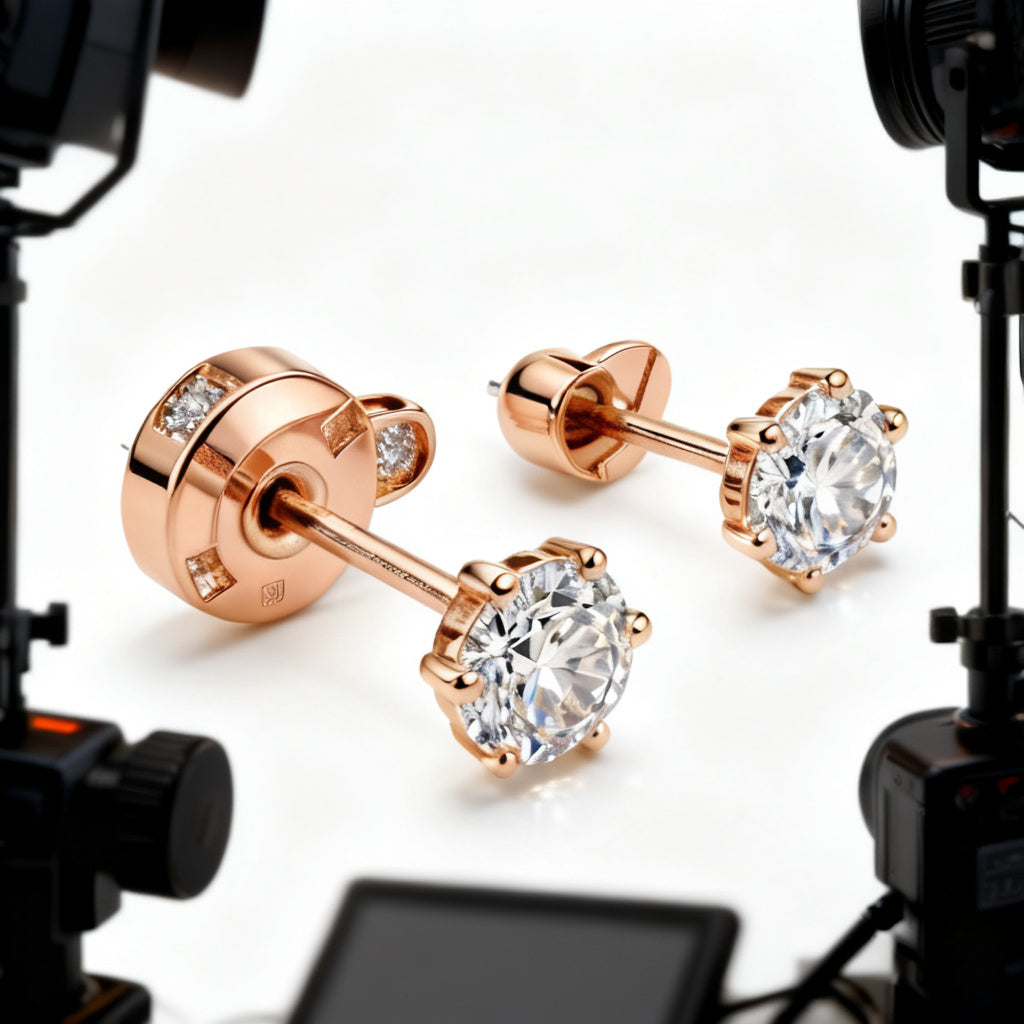 Lab-Grown Diamond Luxe Back Earrings - RG 45deg