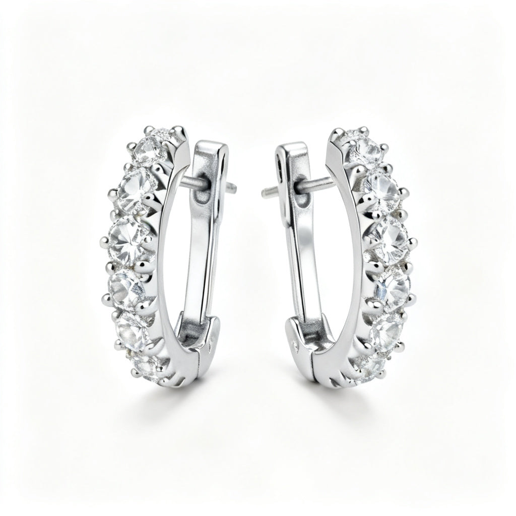 Lab-Grown Diamond Luxe Back Earrings - WG Side