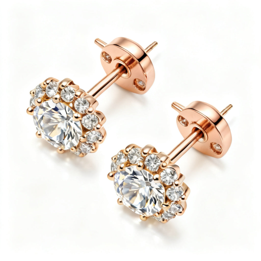 Lab-Grown Diamond Luxe Back Earrings - RG Overhead
