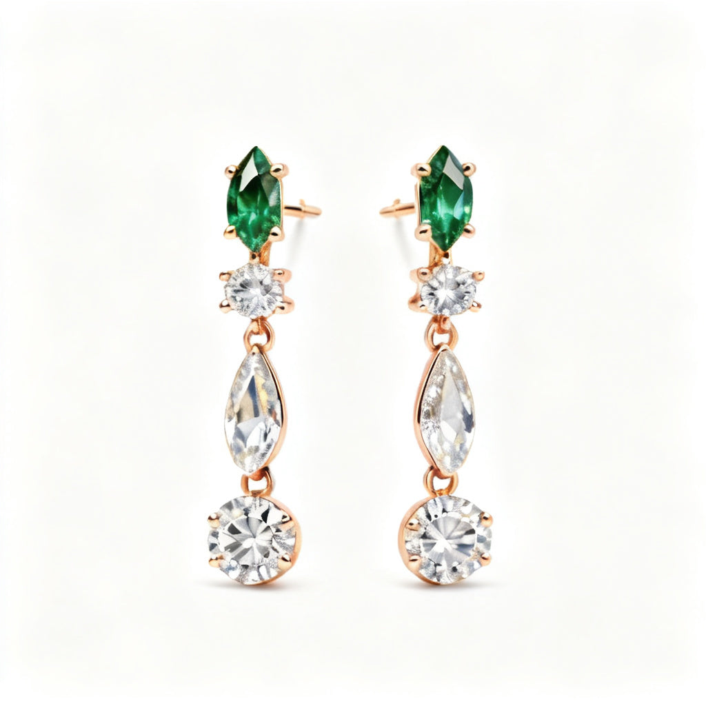 Multi-Shape Lab-Grown Diamond Luxe Back Earrings - RG Front