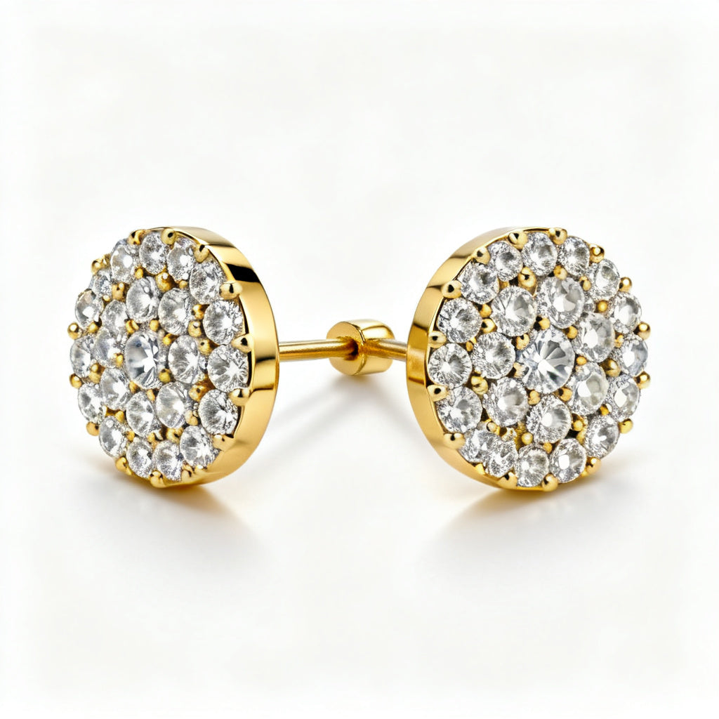 Lab-Grown Round Diamond Luxe Back Earrings - YG Side