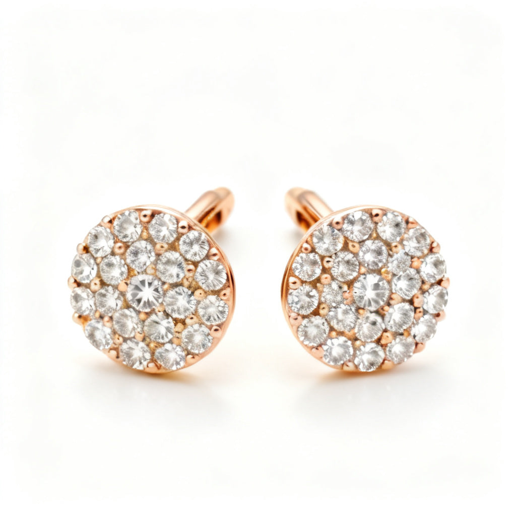 Lab-Grown Round Diamond Luxe Back Earrings - RG Front