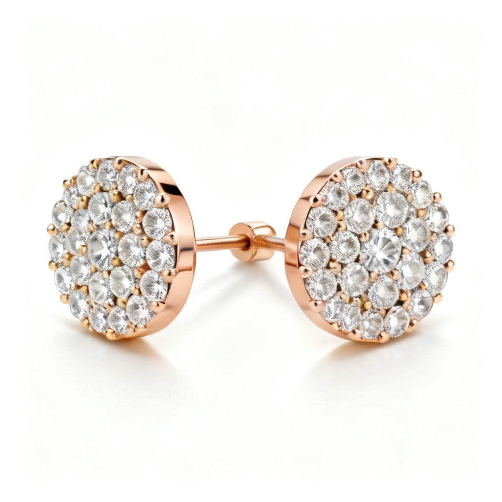 Lab-Grown Round Diamond Luxe Back Earrings - RG Side
