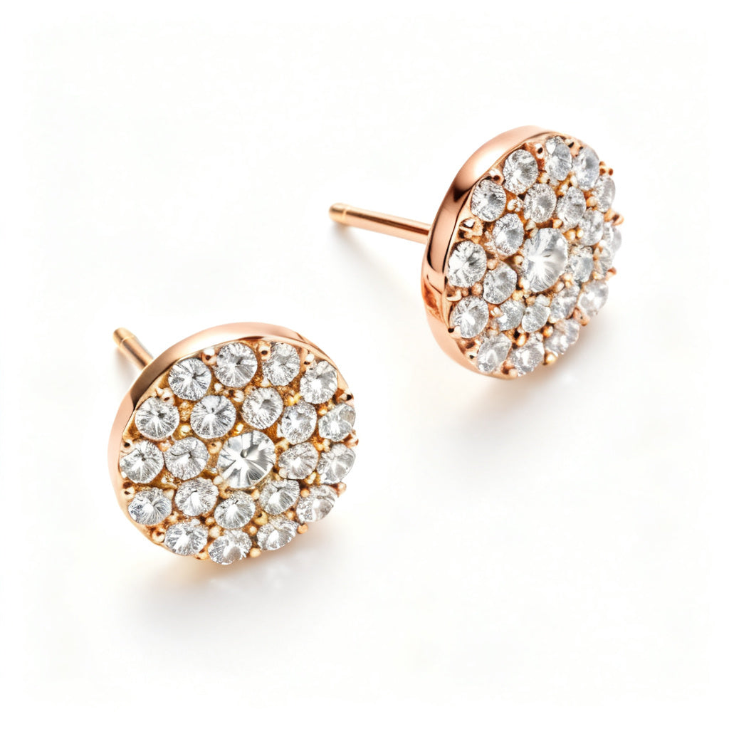 Lab-Grown Round Diamond Luxe Back Earrings - RG Overhead