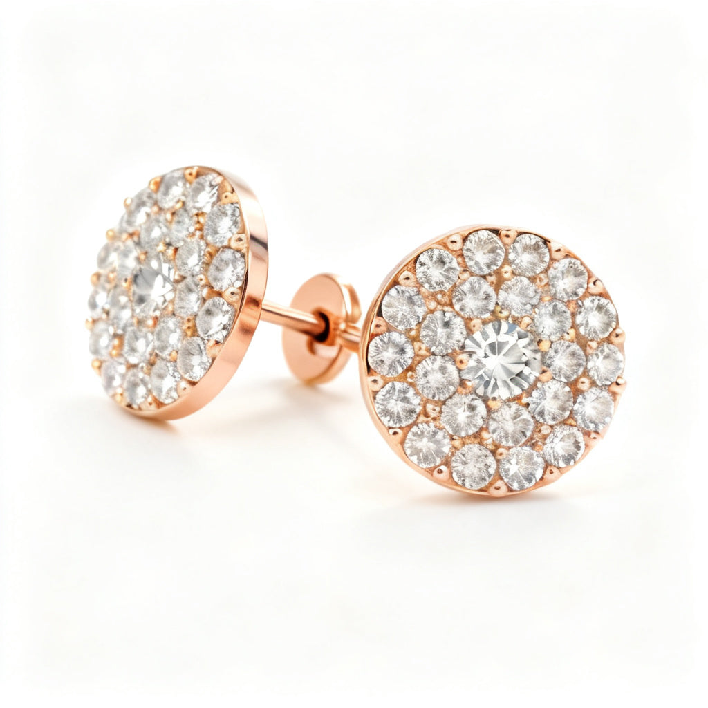 Lab-Grown Round Diamond Luxe Back Earrings - RG 45deg