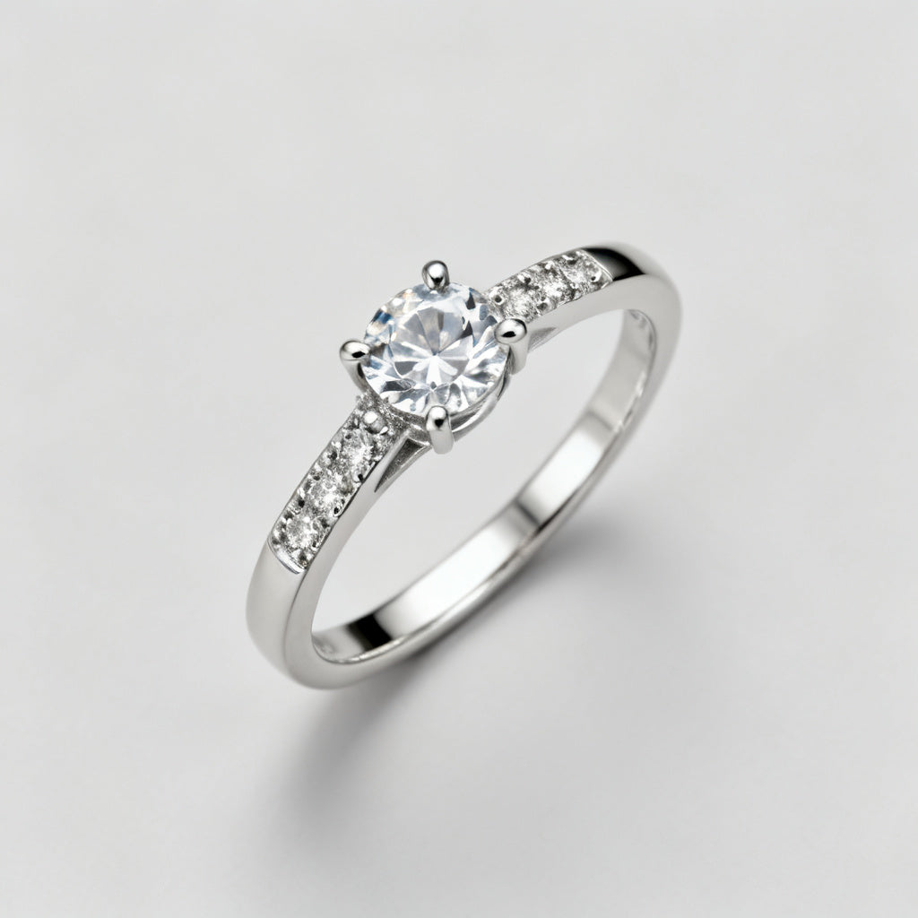 Multi-Shape Lab-Grown Diamond Luxe Back Earrings White Gold Overhead View