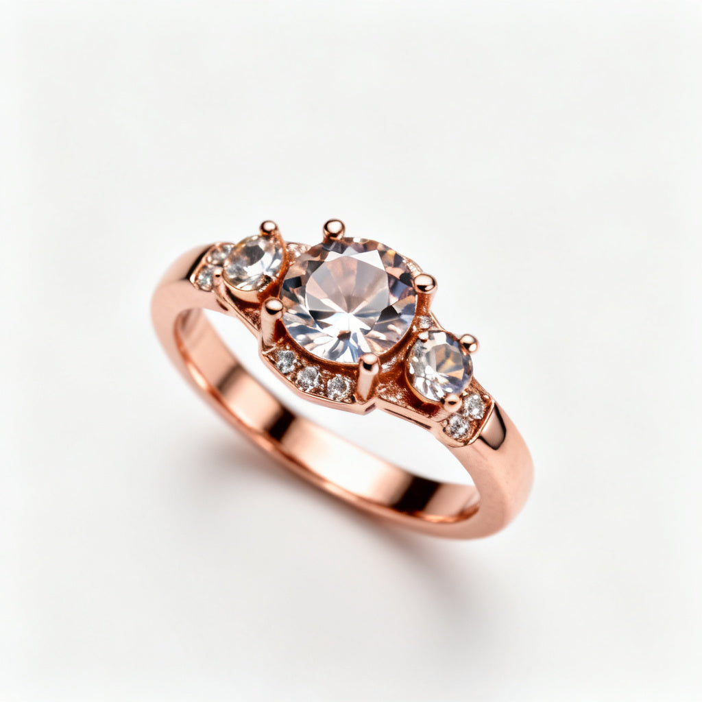 Multi-Shape Lab-Grown Diamond Luxe Back Earrings Rose Gold Overhead View
