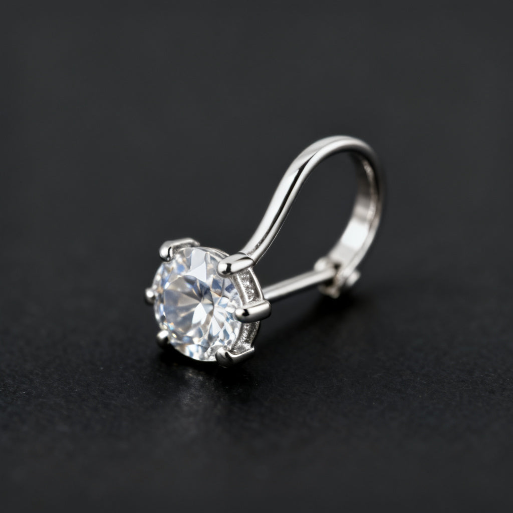 Multi-Shape Lab-Grown Diamond Luxe Back Earrings - White Gold Side Profile