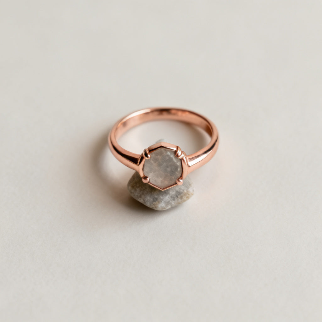 Lab-Grown Round Diamond Luxe Back Earrings - Rose Gold Overhead View