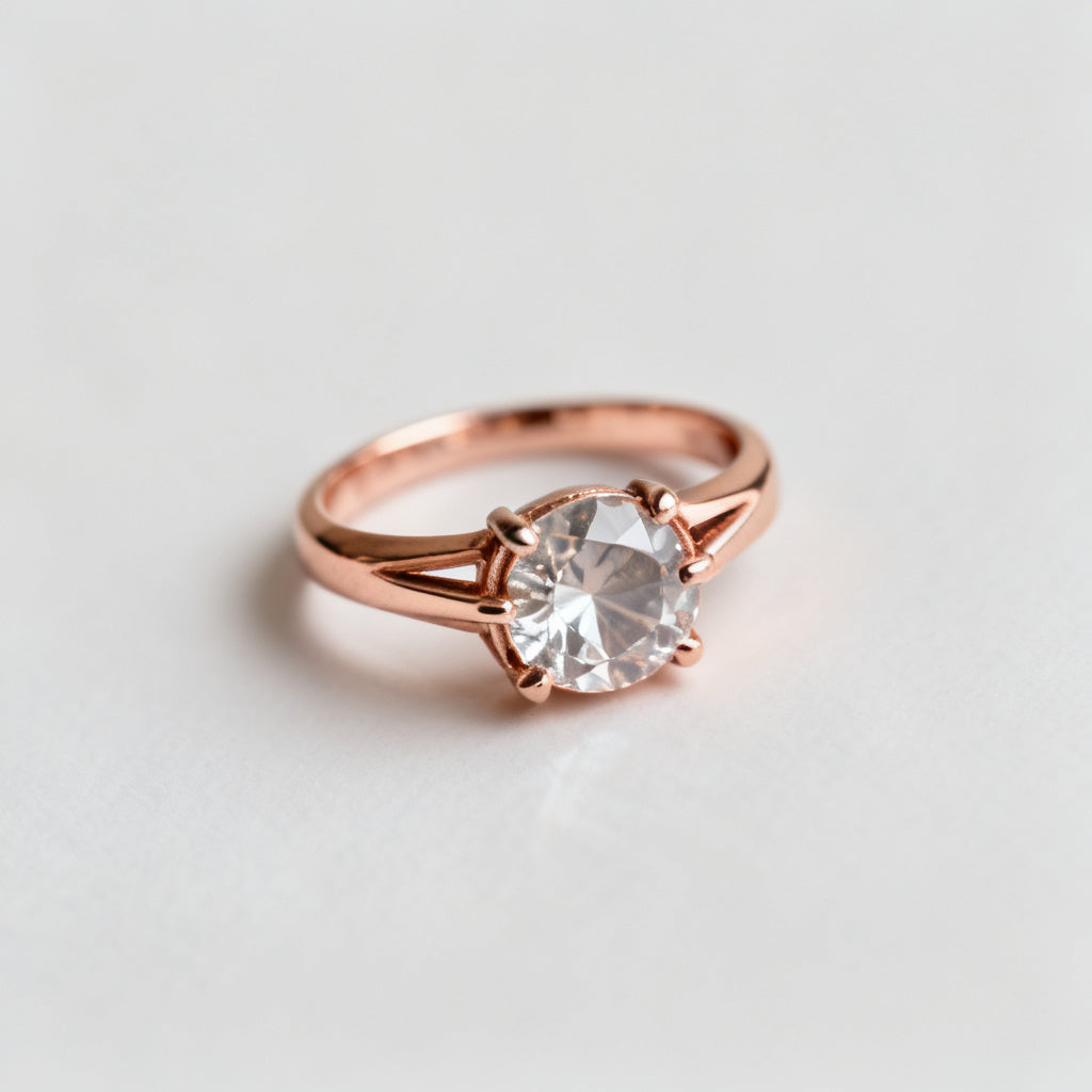 Lab-Grown Round Diamond Luxe Back Earrings - Rose Gold Overhead View