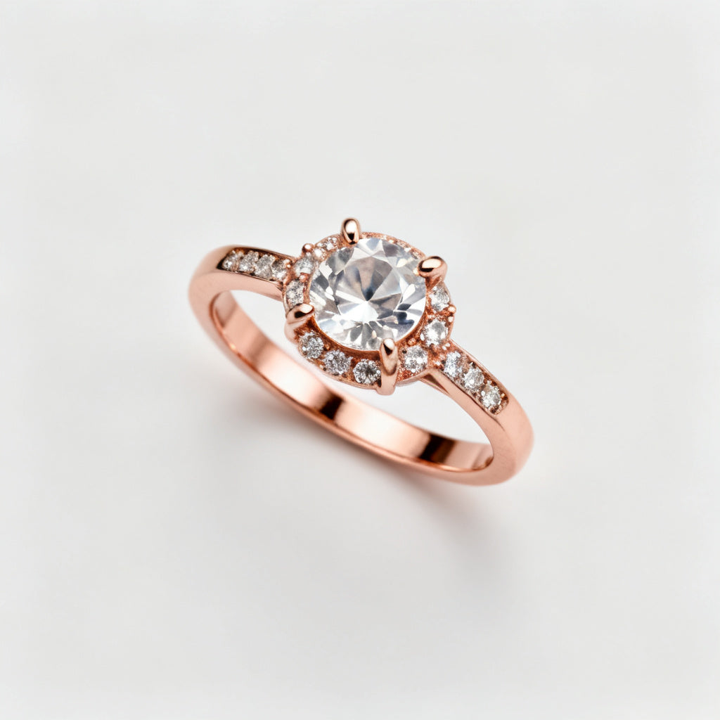 Lab-Grown Multi-Shape Diamond Luxe Back Earrings - Rose Gold Overhead View