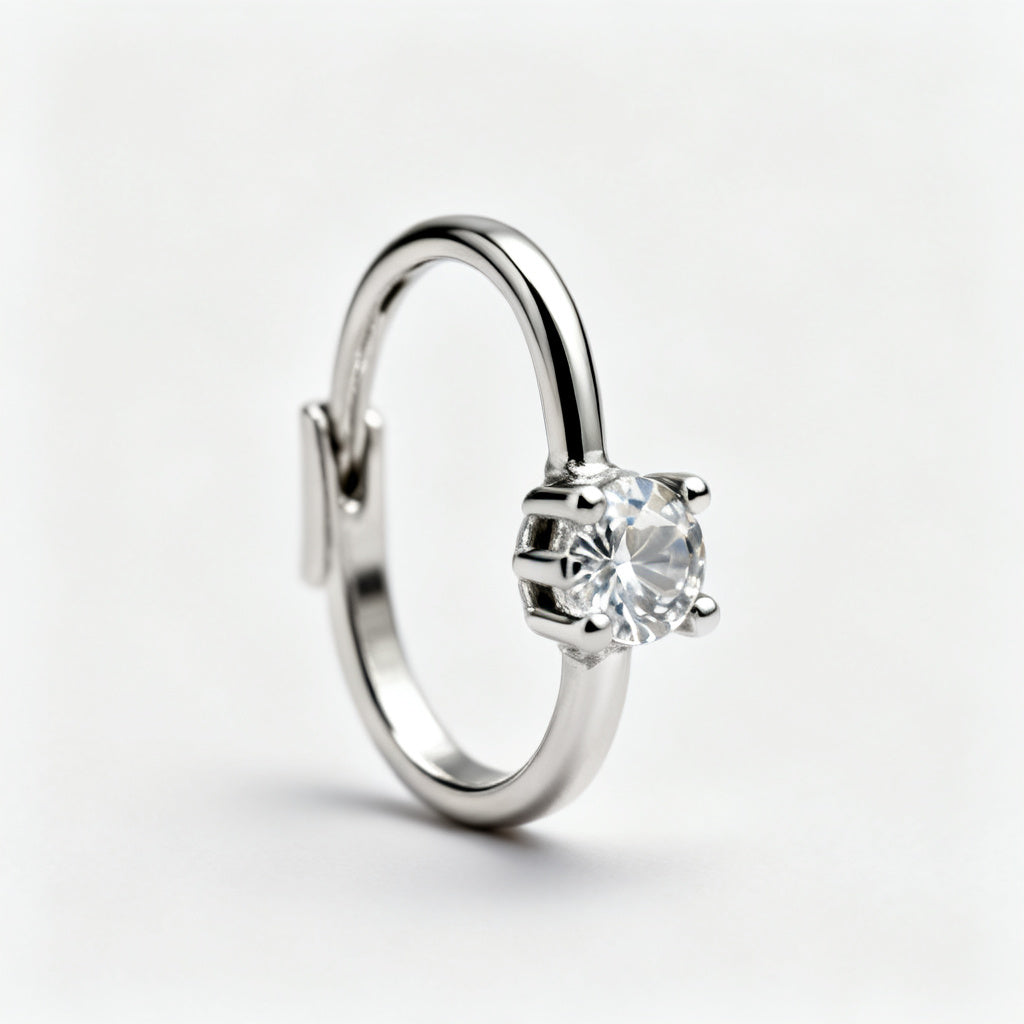 Lab-Grown Round Diamond Luxe Back Earrings - White Gold Side Profile