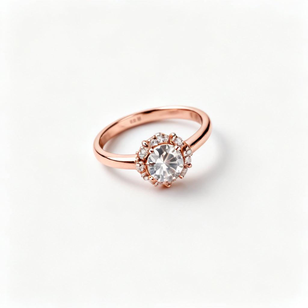 Lab-Grown Round Diamond Luxe Back Earrings - Rose Gold Overhead View