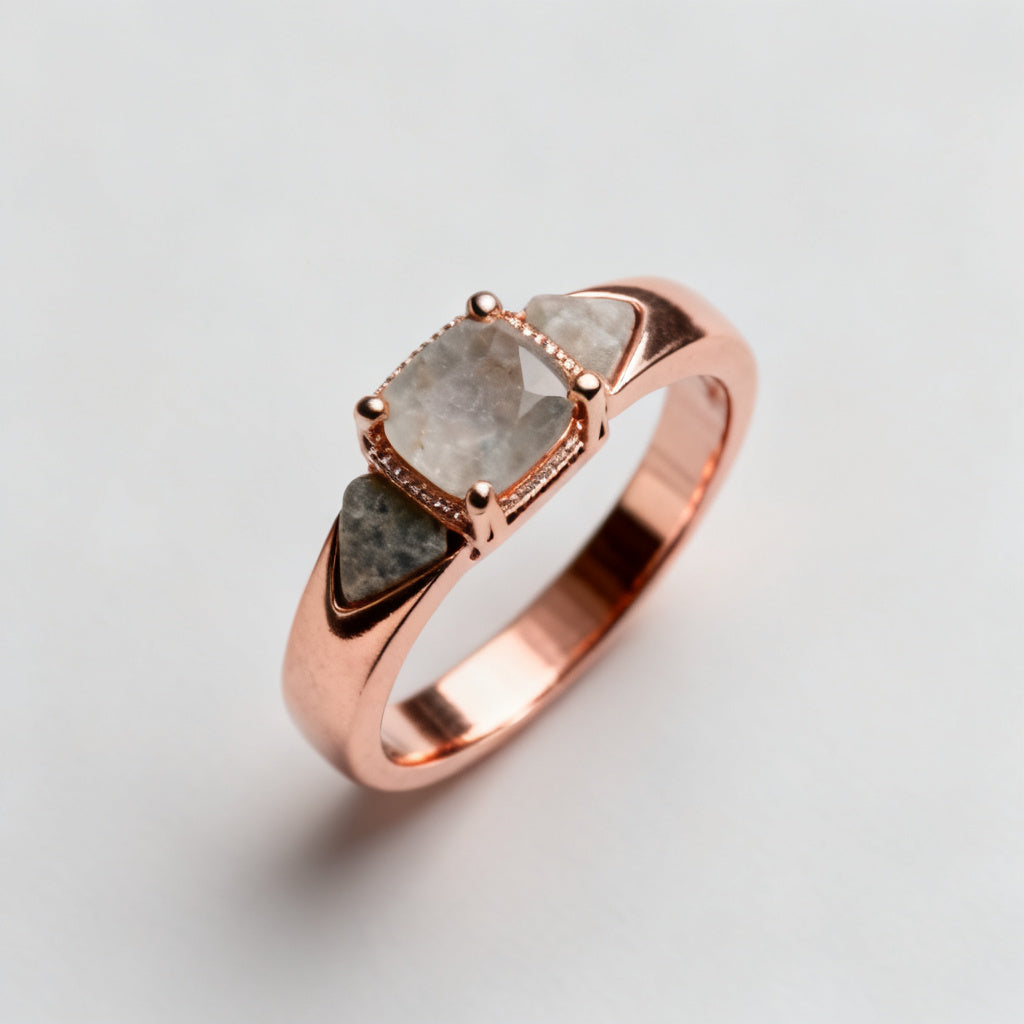 Pear & Round Lab-Grown Diamond Luxe Back Earrings - Rose Gold Overhead View