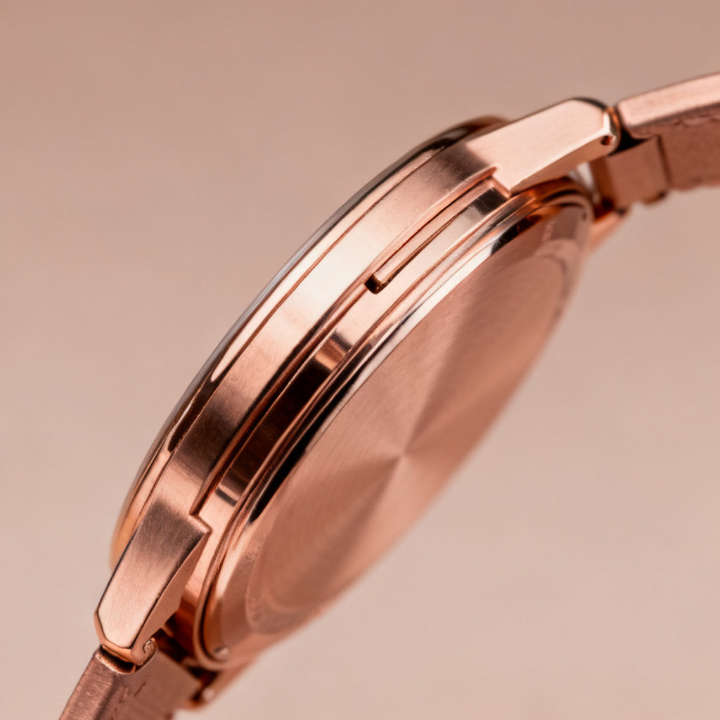 Lab-Grown Round Diamond Luxe Back Earrings - Rose Gold 45 Degree View