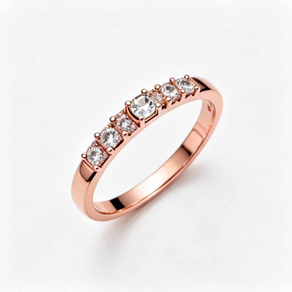 Lab-Grown Round Diamond Luxe Back Earrings - Rose Gold Overhead View