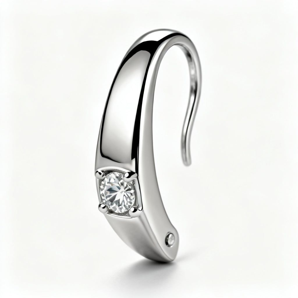 Pear Lab-Grown Diamond Luxe Back Earrings - White Gold Side Profile