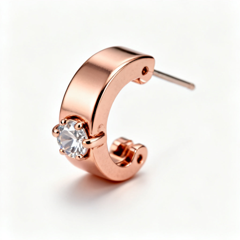 Pear Lab-Grown Diamond Luxe Back Earrings - Rose Gold Side Profile