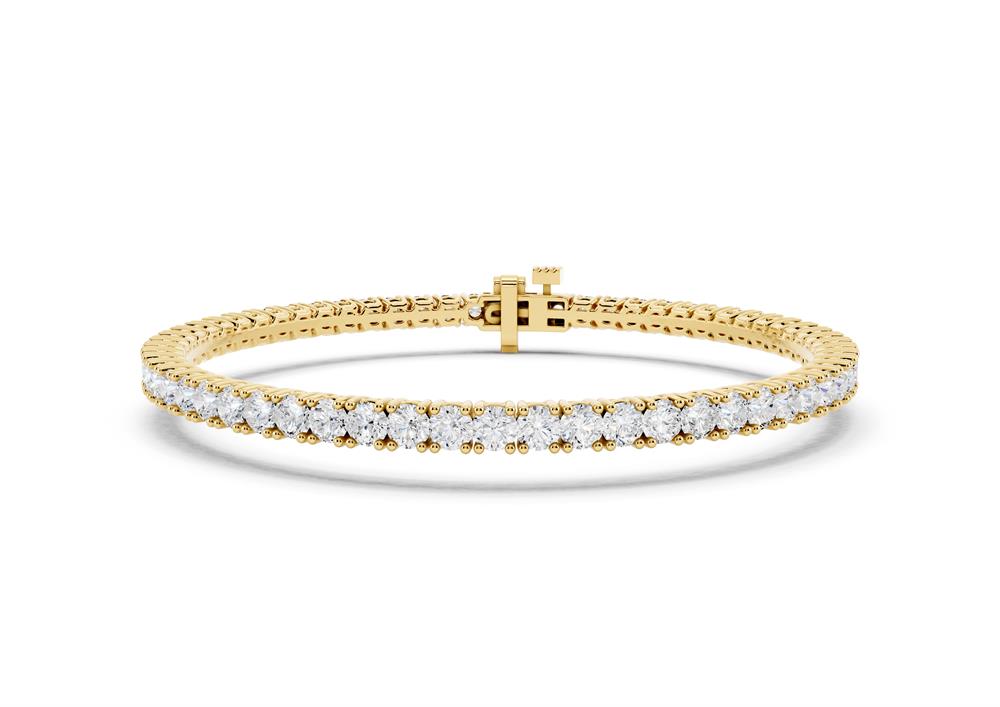 Classic Round Lab-Grown Diamond Bracelet - 14KT Gold