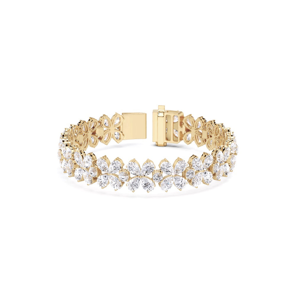 Pear & Round Lab-Grown Diamond Bracelet - 10KT Gold