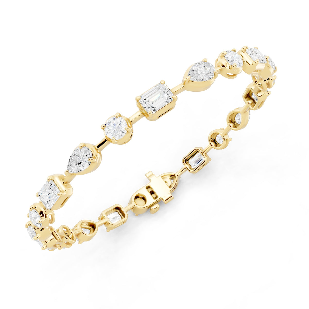 Multi-Shape Lab-Grown Diamond Bracelet - 14KT Gold