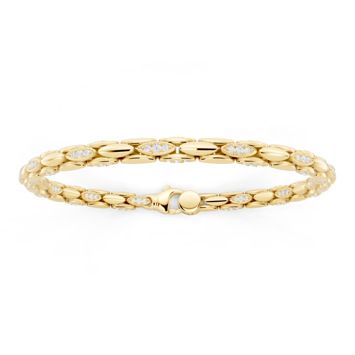 Pavé Lab-Grown Round Diamond Bracelet - 14KT Gold