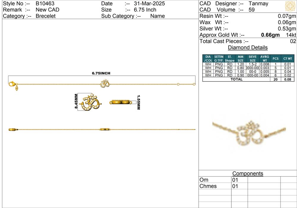 Minimal Lab-Grown Diamond Bracelet - 14KT Gold