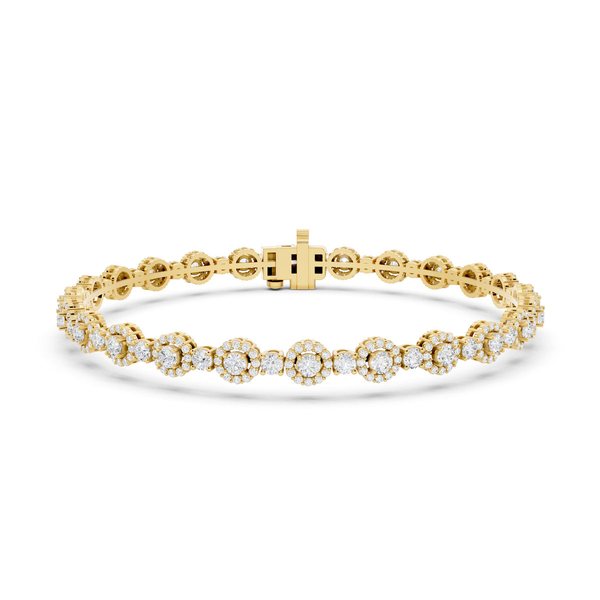 Pavé Lab-Grown Round Diamond Bracelet - 14KT Gold
