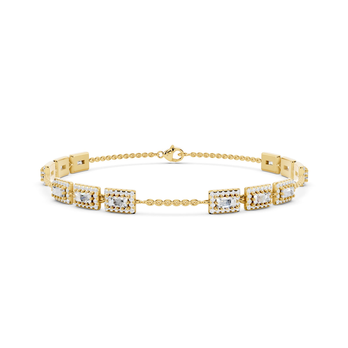 Mixed Lab-Grown Diamond & Color Stone Bracelet - 14KT Gold