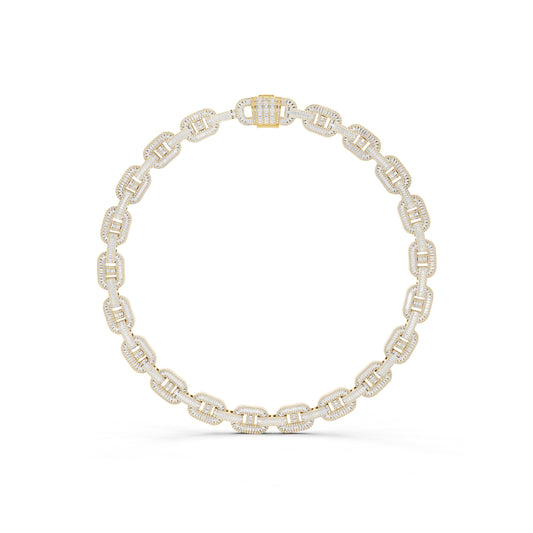 Grand Baguette & Round Diamond Necklace - 10KT White Gold