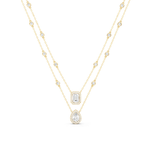 Mixed Shape Lab-Grown Diamond Necklace - 14KT Gold